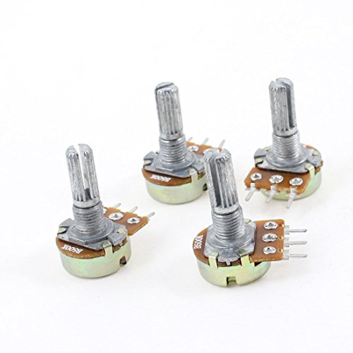 uxcell 6mm Shaft B500K 500K ohm Type B Single Linear Potentiometers 4 pcs