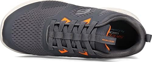 Skechers Men's Sneaker Walking Shoe, Charcoal Mesh Synthetic Orange Trim, 8 | Image 4
