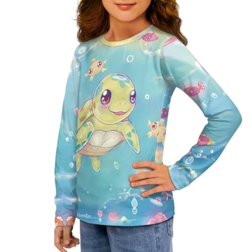 Image of Long Sleeve Shirts for Girls Winter Tops 3-16t Cartoon T Shirts for Fall Clothes