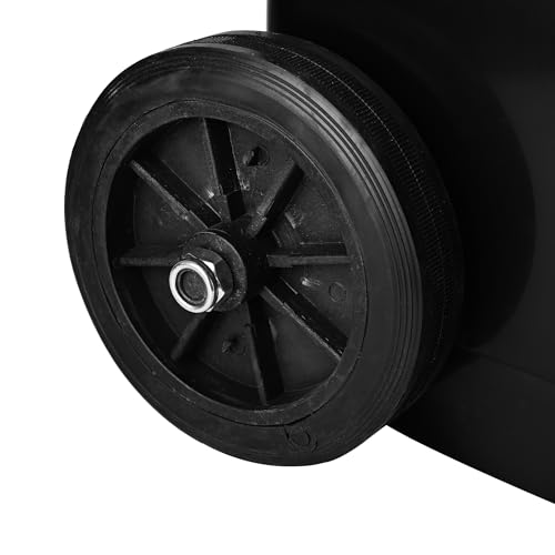 Image of 60 Liter Heavy Duty Wheel Pedal Dustbin, Biohazard Design, Black, Plastic, Cylindrical, Glossy Finish,(BLACK)