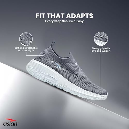 Image of ASIAN Storm-41 Walking Shoes for Men | Lightweight Slip-On Sneakers with Arch Support, Memory Foam Cushion & Breathable Mesh Upper | Comfortable Shoes for Walking & Travel