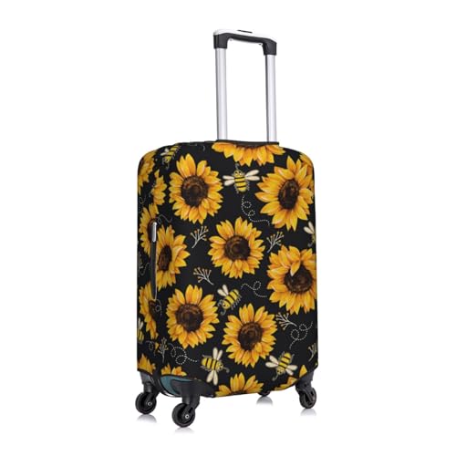 Sunflower Bee Luggage covers for Suitcase Flower Floral Travel Suitcase Protector Anti Scratch Suitcase Cover Fit 22-24 inch3