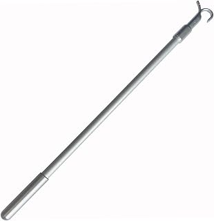 Window Pole Opener, 13-24 Inch Telescopic Loft Ladder Pole with Hook, Lightweight Aluminium Alloy Vertical Blinds Wand
