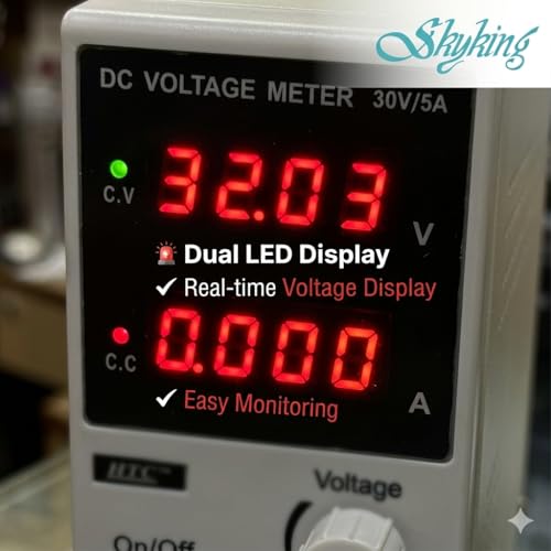 Image of SKYKING 30V 5A Variable DC Power Supply | SMPS Bench Supply with Adjustable Voltage & Current | Digital Display Lab Power Supply for Electronics Repair, Mobile Testing, DIY Projects