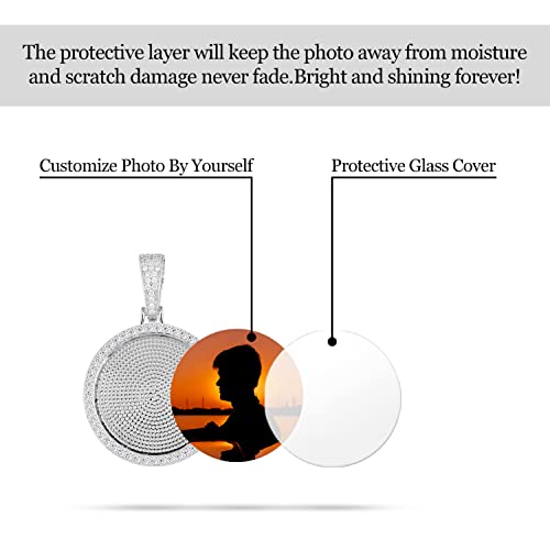 Yimeraire Picture Necklace Personalized Photo Round Blank Photo Pendant For Jewelry Making Custom Picture Pendant Chain For Women Men Diy Handmade Craft With 18In Rope Chain #TOP3