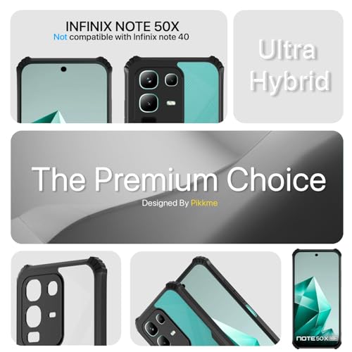 Image of AIBEX Crystal Clear Back Cover Case for Infinix Note 50x 5G| 360 Degree Protection | Shock Proof Design | Transparent Back