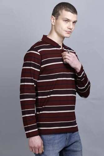 Image of Full Sleeve Polo T Shirt for Men Cotton with Pocket and Collar - Regular Fit Tshirt