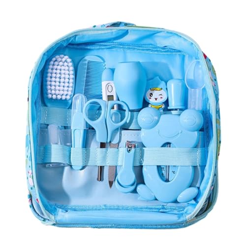 Set Cuidado Bebe Recien Nacido - Kit Higiene Neceser Bebe Recien Nacido de13pzs, Peine Bebe, Cortauñas Bebe. Viaje y uso diario. Pack Accesorios Bebe Newborn. Cosas para bebes. Kit completo. AZUL