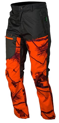 Somlys Pantalon de Chasse Wild Spirit Camouflage Orange, Tissu Ripstop, Imperméable, Anti-Ronce (FR/ES, Tour de Taille, 38, Taille Normale, Taille Normale)