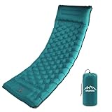 SHANNA Isomatte Outdoor Camping Luftmatratze: Extra Dick 12cm Ultraleicht Luftmatratze mit Fußpumpe Kompakte Aufblasbare Matratze mit Integrierter Pumpe, Optimal für Camping, Wandern (Pfauenblau)