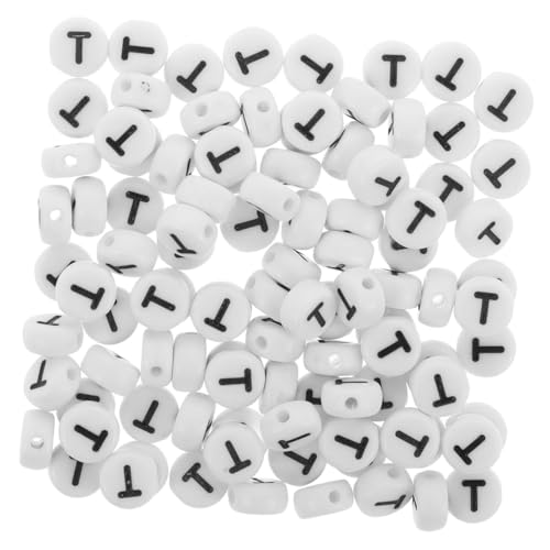 Uonlytech 500 Piezas Accesorios de alfabeto de bricolaje pequeño moderno hechizas Rosario carta abalorios letras pulseras cuentas de letras para el hogar exquisitas cuentas de letras resina