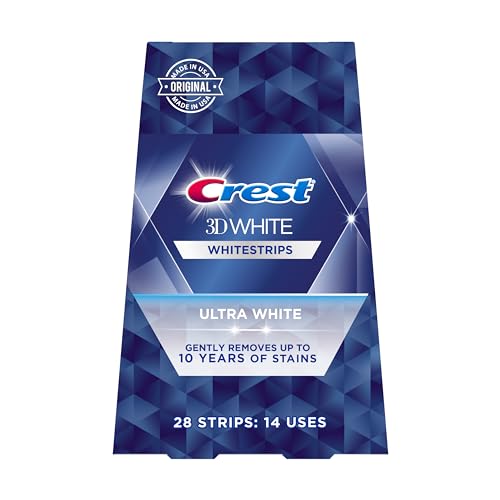 Crest 3D White Ultra White Whitestrips Gently Removes Up to 10 Years of Stains 28 Strips 14 Treatments
