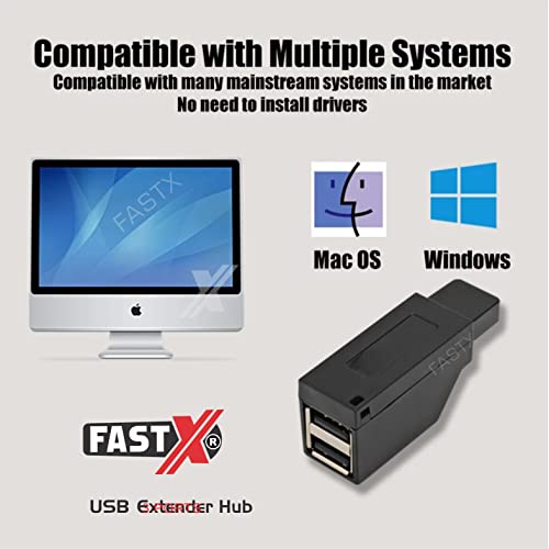 FASTX® Black, usb extender hub 3.0 plug & play Hi speed USB A male to 3 port female USB data sync adapter splitter suitable for laptop, computer,... - Image 5