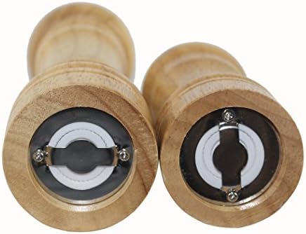 Dianoo High Quality Anti-Fall Oak Wood Pepper Mill and Grinder, Wooden Grinding Ceramic Core Salt and Pepper Grinder, 2PCS (One is 8 inch, The Other is 5 inch)