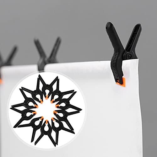 ARTIBETTER 10Pcs Clipes Grampos Backdrop Muslin Fundo Preto Heavy Duty Grampo para Photo Studio Back