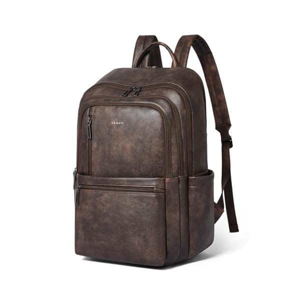 Shrrie Leather 17 inch Laptop Backpack for Women, Large Travel Backpack Purse for Casual Daypack College Work Bag