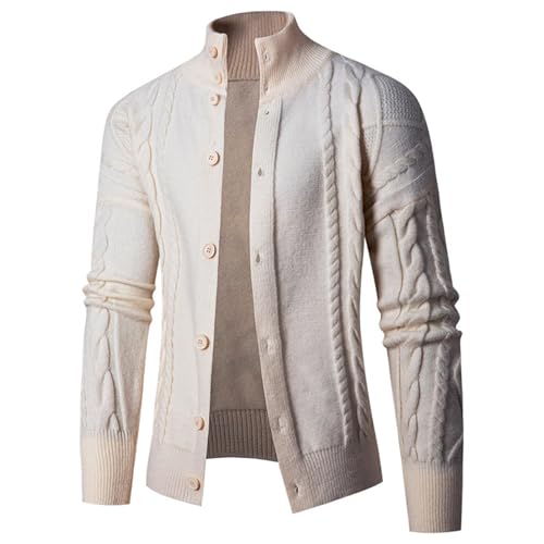Cárdigan de lana para hombre con cuello de chal y botones para invierno