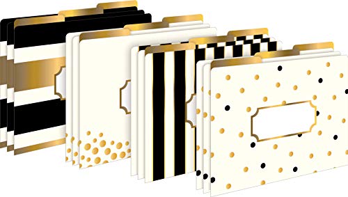 Carpetas de archivos Barker Creek en stock de 14 puntos con bolsillos dorados duraderos 2