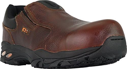 Thorogood VGS-300 Series Slip-On Composite Toe Shoes for Men - Premium Full-Grain Leather with Comfort Insole and Athletic Slip-Resistant Outsole; ASTM Rated for EH, Brown - 5 M US | Image 2