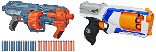 Image of Nerf Elite 2.0 Shockwave Rd-15 Toy Blaster|Official Nerf 30 Darts|15-Dart Rotating Drum|Pump-Action&N Strike Elite Strongarm Toy Blaster with Rotating Barrel|Slam Fire|Multicolor
