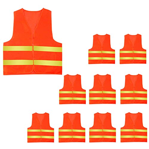 🔥 Cashback up to 70% Reflective Safety Vest High Visibility for Construction Work (Orange-1-10 Pack)