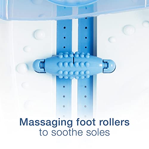Conair Waterfall Pedicure Foot Spa Bath with Blue LED Lights, Massaging Bubbles and Massage Rollers, Blue/White - Thumbnail 7