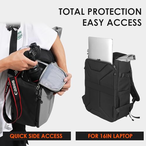 Mochila para cámara TARION Rolltop con compartimento rígido miniatura 3