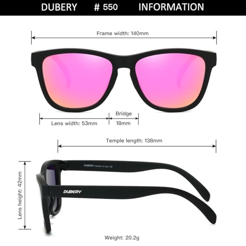 DUBERY Classic Polarized Sunglasses for Women Men Trendy Retro Designer Style Shades D5503