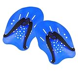HOLIDYOYO Schwimmhandpaddel Erwachsene Verstellbar Blau – Trainingspaddel für Schwimmtechnik Kraftaufbau Ergonomisch für Kraulbahnenschwimmen