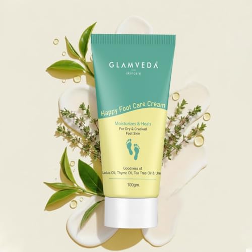 Image of Glamveda Happy Foot cream | Crack Heel Repair Cream for Women | Deep Moisturizing Foot Cream & Crack Cream for Smooth Skin| Suitable for all skin types | 100gm
