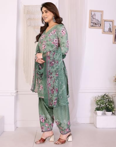Image of Yashika Unstiched Crepe dress materials | Crepe Salwar Suit for women with dupatta | suit material for women unstitched