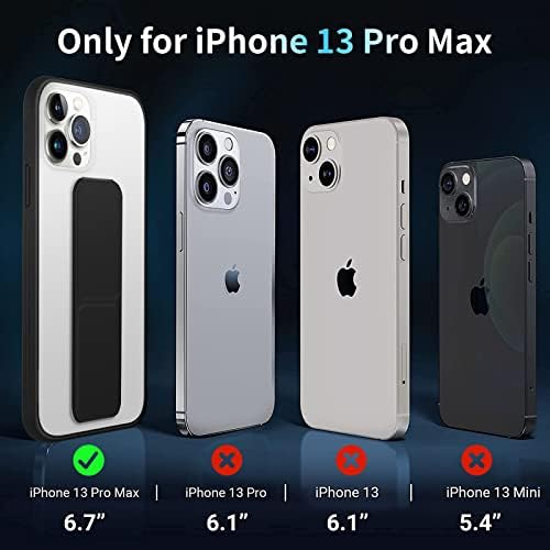 INFOSUN iPhone 13 Pro Max Case Cover, Matte Stand Foldable Kickstand Hand Grip Frosted Holder Phone Cover for 13 Pro Max 6.7 inch(Black)