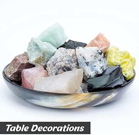Crocon® 1LB Mixed Assorted Rough Exotic Rough Bulk Natural Stone Raw Gemstone Tumbling Cabbing Polishing Gem Mining Chakra Balancing Reiki Healing Good Luck Home Office Decor - 2