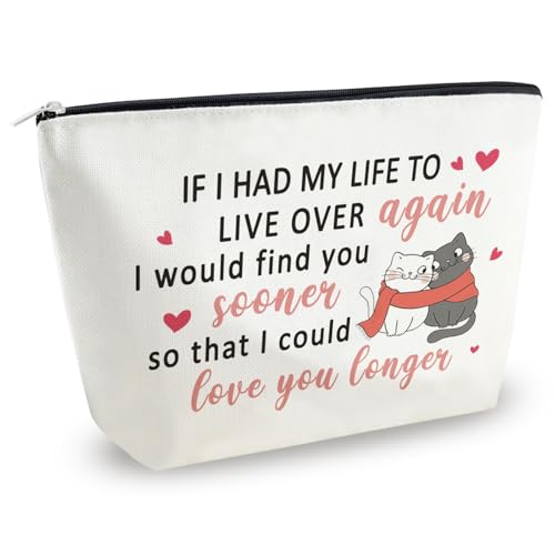 Yoxiumi Anniversary Valentines Day Gift for Her Wife Birthday Gift Cosmetic Bag Romantic Christmas Gifts for Girlfriend Best Girlfriend Ever Makeup Bag Girlfriend Birthday Gifts Travel Makeup Pouch