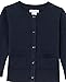 Amazon Essentials Girls' Uniform Slim Fit Crewneck Cardigan Sweater, Navy, Medium