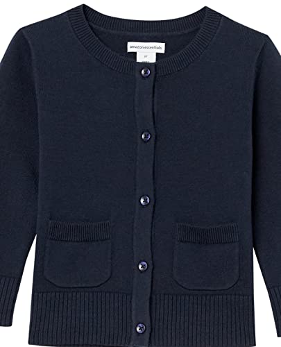 Image of Amazon Essentials Girls and Toddlers' Uniform Slim Fit Crewneck Cardigan Sweater