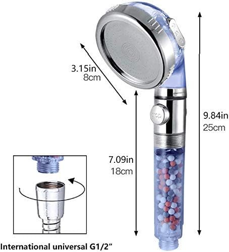 Nosame® Shower Head Ⅲ，High Pressure Water Saving 3 Mode with ON/Off Pause Function Spray Filter Filtration RV Handheld Showerheads 1.6 GPM for Dry Skin & Hair Spa