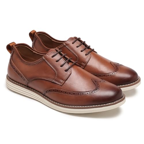 Men's Leather Wingtip Oxford Shoes Classic Lace Up Casual Dress Sneakers Comfortable Business Office Formal Shoes3
