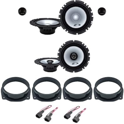 Kit Casse Alpine composto da: Kit 6 Casse ALPINE SXE-1750S + SXE-1725S per Fiat Bravo dal 2007 in poi con 2 Supporti Anteriori, 2 Supporti Posteriori e 4 Connettori
