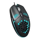 Lightweight Gaming Mouse with RGB Backlight, Ergonomic Design with Anti-Skid Wheel, Suitable for Notebook, PC, Laptop, Computer (Black