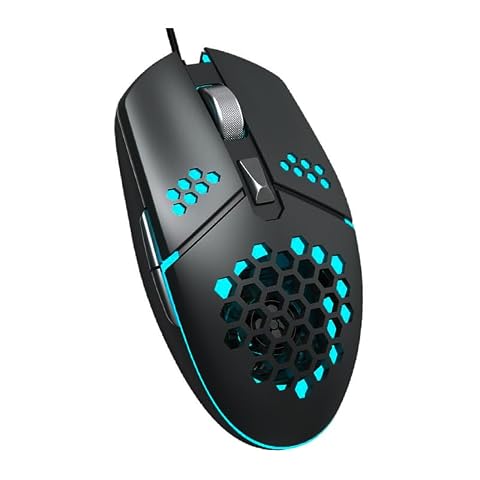Lightweight Gaming Mouse with RGB Backlight Ergonomic Design with Anti-Skid Wheel Suitable for Notebook PC Laptop Computer Black