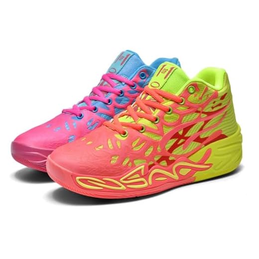 Y2K Basketball Boots Mesh Breathable Fire Stylish Shoes for Sports and Casual Wear with Unique Flame Design Mid-Top Casual Ankle (Blue+Green,8)