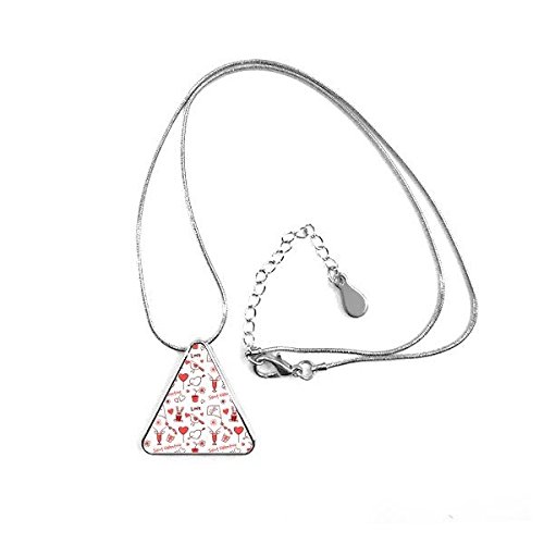 Collier pendentif triangle Saint-Valentin avec motif lapin oiseau et coeur
