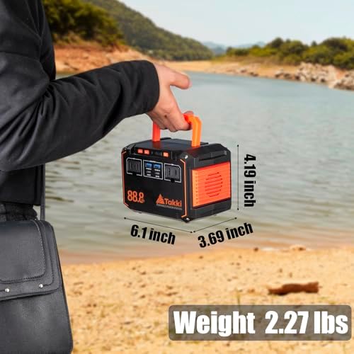 Takki 150W Peak Portable Power Station 88.8Wh Small Generator Power Bank with 100W/110V AC Outlet and Flshlight for Camping Home Use Laptop Emergency Backup (Solar Panel Optional) — view 4