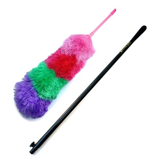 Kitchen + Home Large 27" Inch Static Duster with Bonus 35" Inch Extension Pole - Electrostatic Feather Duster attracts dust Like a Magnet! - Assorted Colors Will Ship