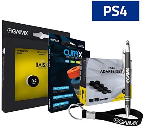 GAIMX Bundle Starter PS5 & PS4 - Raisx + Curbx Trial Kit + Adapter Set + Merch Starter Pack - Gaming Controller Accessories Stick Extension Adapter with Bonus