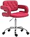 Produktbild CLP Arbeitshocker Dublin Stoff Mit Armlehne I Polsterstuhl Schreibtischstuhl mit Leichtlaufrollen I Drehbarer und Höhenverstellbarer Drehstuhl, Farbe:rot