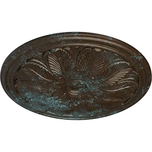 Image of Ekena Millwork CM22BOBBS 22 5 /8 OD x 1 3 /4 P Bordeaux Ceiling Medallion (fits Canopies up to 3 1 /4), Bronze Blue Patina