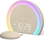 ANJANK Loud Alarm Clock with Wireless Bed Shaker, Vibrating Dual Alarm with Light Wake Up for Heavy Sleepers & Hearing Impaired, 9-Color Night Light, 8 Sounds, 0-100% Dimmer, USB Charger, Bedroom
