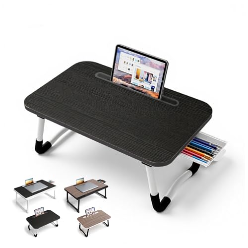 Small Bureau de lit pour Ordinateur Portable, 48 X30 CM Plateau Repas pour Petit-déjeuner au, Travail et Étude, Bureau à Domicile, Support pour canapé lit...